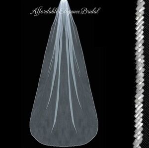 Diamond White (off white) Royal Cathedral wedding veil 120" inches